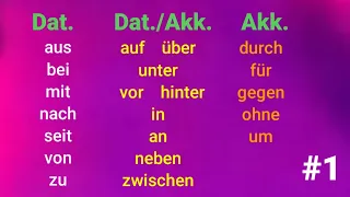 German Prepositions, Grammar, Deutsche Präpositionen, in, aus, auf, über, zu, bei, vor, von, mit, an