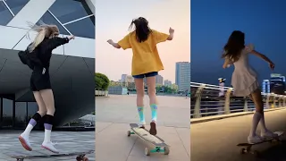 2021 TIKTOK Longboard Skateboard fashion show compilation with boy and girl | latest video