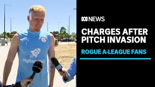 Police charge three in wake of violent A-League pitch invasion | ABC News