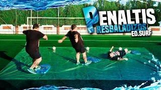 PENALTIS RESBALADIZOS SURF ¡RETO FÚTBOL! | SLIP 'N' SLIDE CHALLENGE