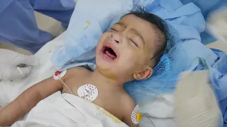 Strong Hearted Child waking up after Surgery