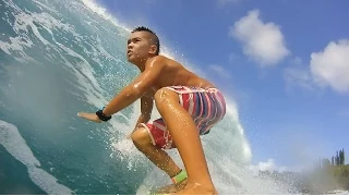 SURFING MAUI w/ 11 year old Ty Simpson Kane Hawaii - ReplayXD