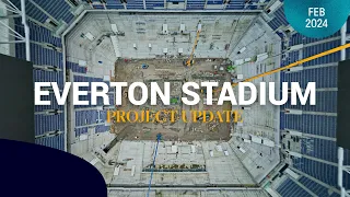 STRUCTURAL WORK COMPLETE! | Final concrete terracing panel installed at Everton Stadium