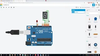 TinkerCad. Подключение семисегментного индикатора к Arduino.