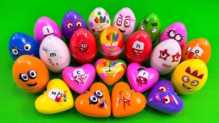 Cleaning Dirty Colors Numberblocks One with Red CLAY in Rainbow Eggs, Mini Heart! Satisfying, ASMR