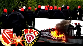 ULTRAS BFC-FAHNEN AUFGETAUCHT & SPIEL-UNTERBRECHUNG IN COTTBUS!