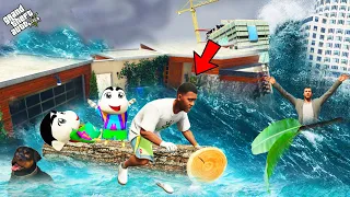 GTA 5 : Franklin Fight Tsunami & Found Lost Shinchan And Pinchan In GTA 5 ! (GTA 5 Mods)