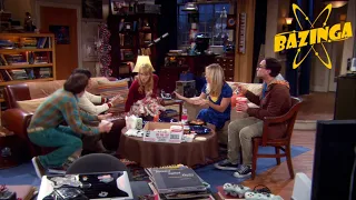 Bernadette sits in Sheldon's spot - The Big Bang Theory