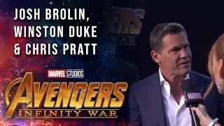 Josh Brolin Joins Chris Pratt and Winston Duke Live at the Avengers: Infinity War Premiere