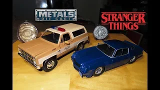 1:24 STRANGER THINGS BILLY'S CHEVY CAMARO Z28 & HOPPER'S BLAZER Jada METALS DIE CAST Hollywood Rides