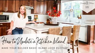 How to Update a Kitchen Island | Upgrade a Builder Grade Island with Trim and Legs | Simple DIY