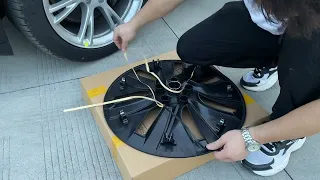 How to install the wheel cover Huc cap on Tesla Model Y