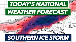 Update/Forecast for Cold Arctic Air and Southern Ice Storm - Today's National Weather Forecast Live