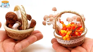 Супер мини корзинки с грибами своими руками Осенние поделки
