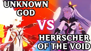 Unknown God (Genshin Impact) and Herrscher of the Void Parallels (Honkai Impact)