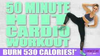 50 MINUTE HIIT CARDIO AND DEEP STRETCH WORKOUT! 🔥Burn 530 Calories!* 🔥Sydney Cummings