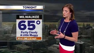 Partly cloudy and warm overnight into Tuesday