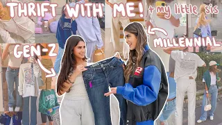 THRIFT WITH ME and my 17 year old sister! *I can’t believe this is what they’re wearing now*