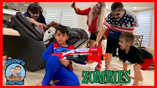 Pretending to be zombies with my family | Deion's Playtime Skits