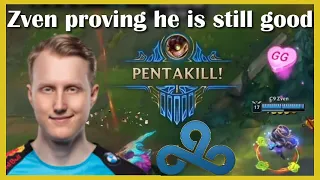 Zven Pentakill in Cloud 9 on the first day of LCS