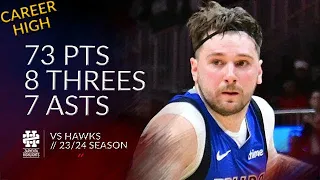 Luka Doncic 73 pts 8 threes 7 asts vs Hawks 23/24 season