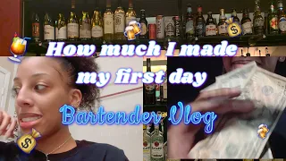 MY FIRST DAY AS A BARTENDER 🎉 || + Money-count || Bartender Vlog