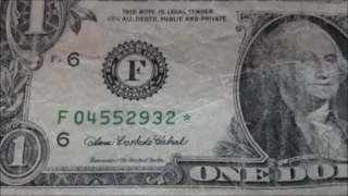 $1 BILL SERIAL NUMBER followed by a GREEN STAR - Look at your money!