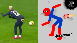 Real Football vs Stickman | Stickman Dismounting funny moments | Best Falls