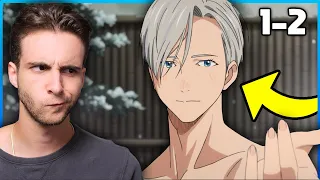 Why is Viktor a FREAK?! | Blind Reaction: Yuri on Ice Episode 1 and 2 (100k Sub Special!)