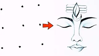 Mahadev pencil sketch / Bholenath Drawing Easy / pencil drawing /Lord Shiva drawing /dots drawing