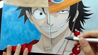 Speed Drawing - Luffy and Ace (One Piece)