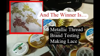 Metallic Thread Brand Testing - Embroidering Lace  - Part 1 - Christopher Nejman