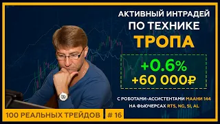 +60 000 р. (+0.6%) по технике ТРОПА. Активный интрадей ТРЕЙДИНГ. 18+