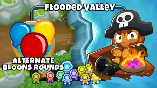 Flooded Valley [Alternate Bloons Rounds] [🚫 Monkey Knowledge] Walkthrough/Guide | Bloons TD6