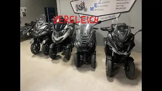 3-Rad Roller im großen Vergleich - Kymco CV3 vs Peugeot Metropolis vs Yamaha Tricity vs Quadro QV3