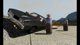 BeamNG Drive  Машины врезаются в газовые балоны  Видео для мальчиков новые серии #игровой мультик