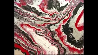 How to Acrylic Paint Pouring - Puddle Pour - RED HAZE -Livingston Abstract Creations