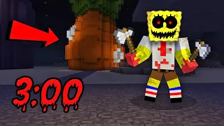 SPONGEBOB SCARY *SPONGEBOB.EXE* AT 3 AM IN MINECRAFT! 