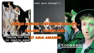 Jonah Marais Listening Halsey, DuaLipa, Tones And I at ARIA AWARDS AUSTRALIA