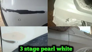 Tata Tiago NRG 3 stage pearl white painting|| how to paint pearl white colour