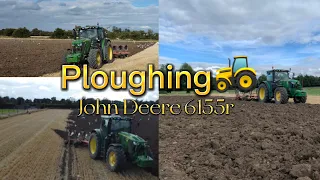 John Deere 6155r ploughing with Kuhn 5 furrow plow~Gorman plant & agri~Skryne~Co.Meath