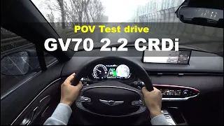 2021 Genesis GV70 2.2 CRDi POV test drive, a rainy day