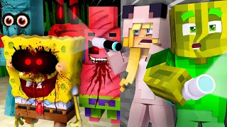 24 STUNDEN bei SPONGEBOB.EXE ÜBERNACHTEN?! - Minecraft MONSTER VILLA