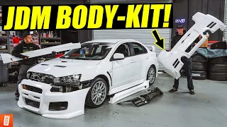 Building & Heavily Modifying a 2013 Mitsubishi Lancer EVO GSR - Part 7: Chargespeed Body Kit!