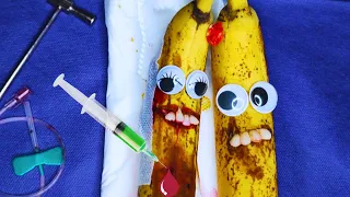 Funny banana Surgery 🏥 Crack Spine Bone Surgery 💥 , fruits surgery #fruitsurgery #asmr