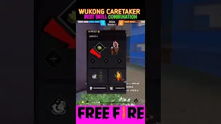 wukong character on free 🔥 best skill combination #freefire #garena #shorts