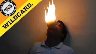 Most Burning Candles Fit In Mouth!