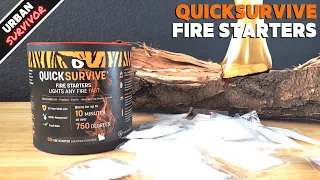 Quick Survive Emergency Fire Starters 🔥 (100% Weatherproof, 10 minute Burn Time, 750 degrees)