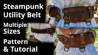 Steampunk Belt - Cosplay Utility Belt - DIY Pattern and Tutorial - #leather #diy  #pattern #tutorial