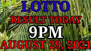 LOTTO RESULT TODAY 9PM DRAW AUGUST 29,2021